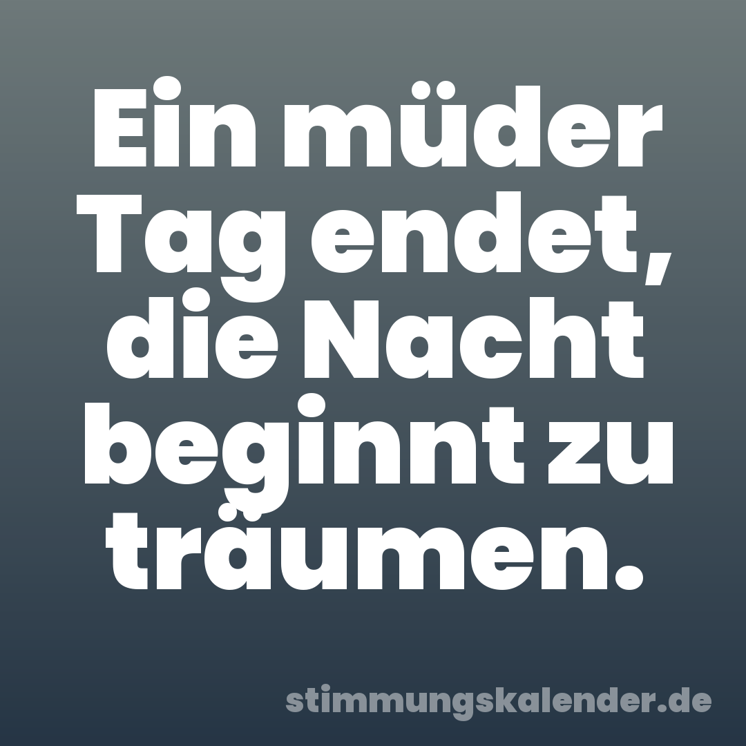 Ein müder Tag endet, die Nacht beginnt zu träumen.