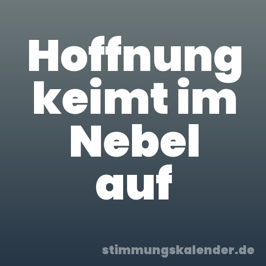 Hoffnung keimt im Nebel auf