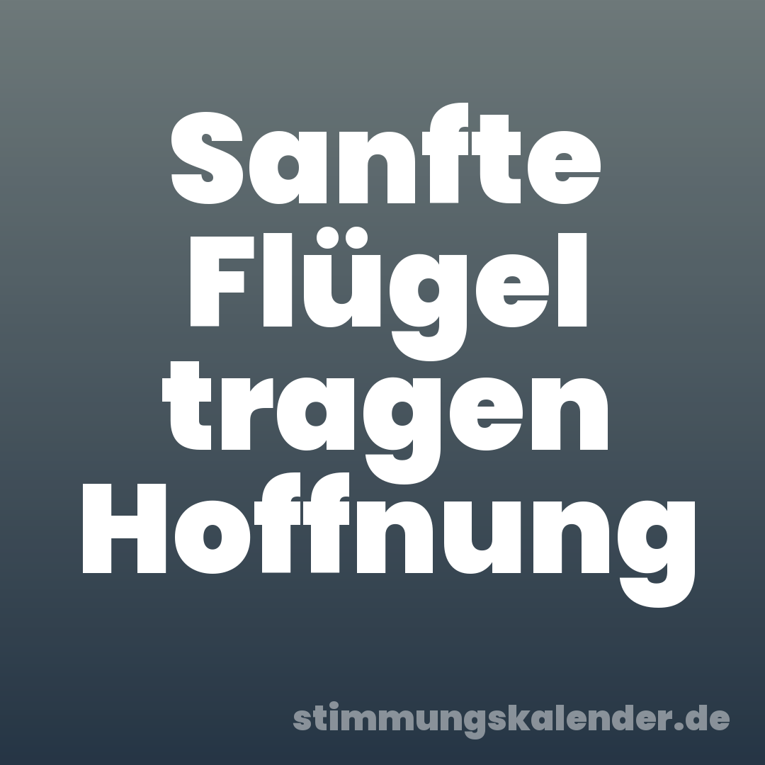 Sanfte Flügel tragen Hoffnung