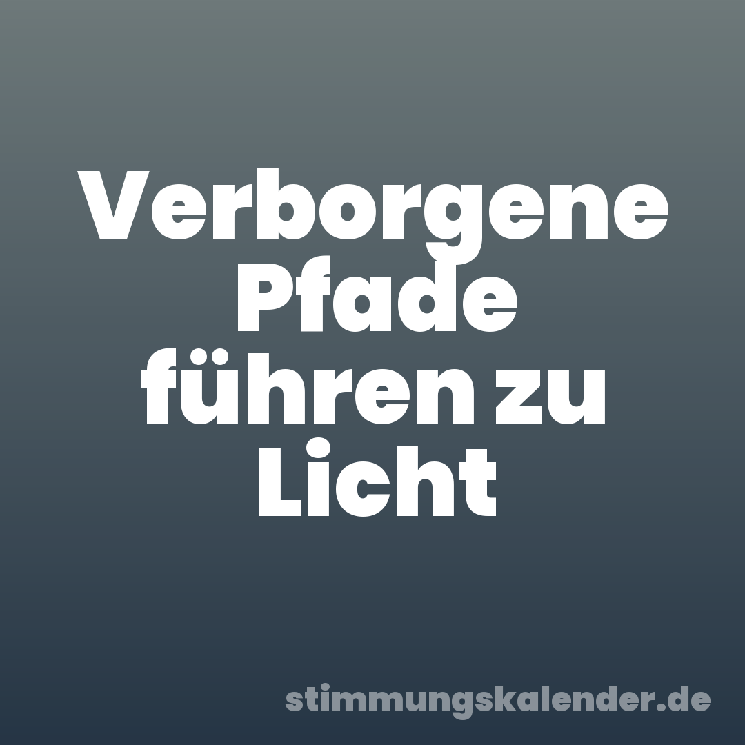 Verborgene Pfade führen zu Licht