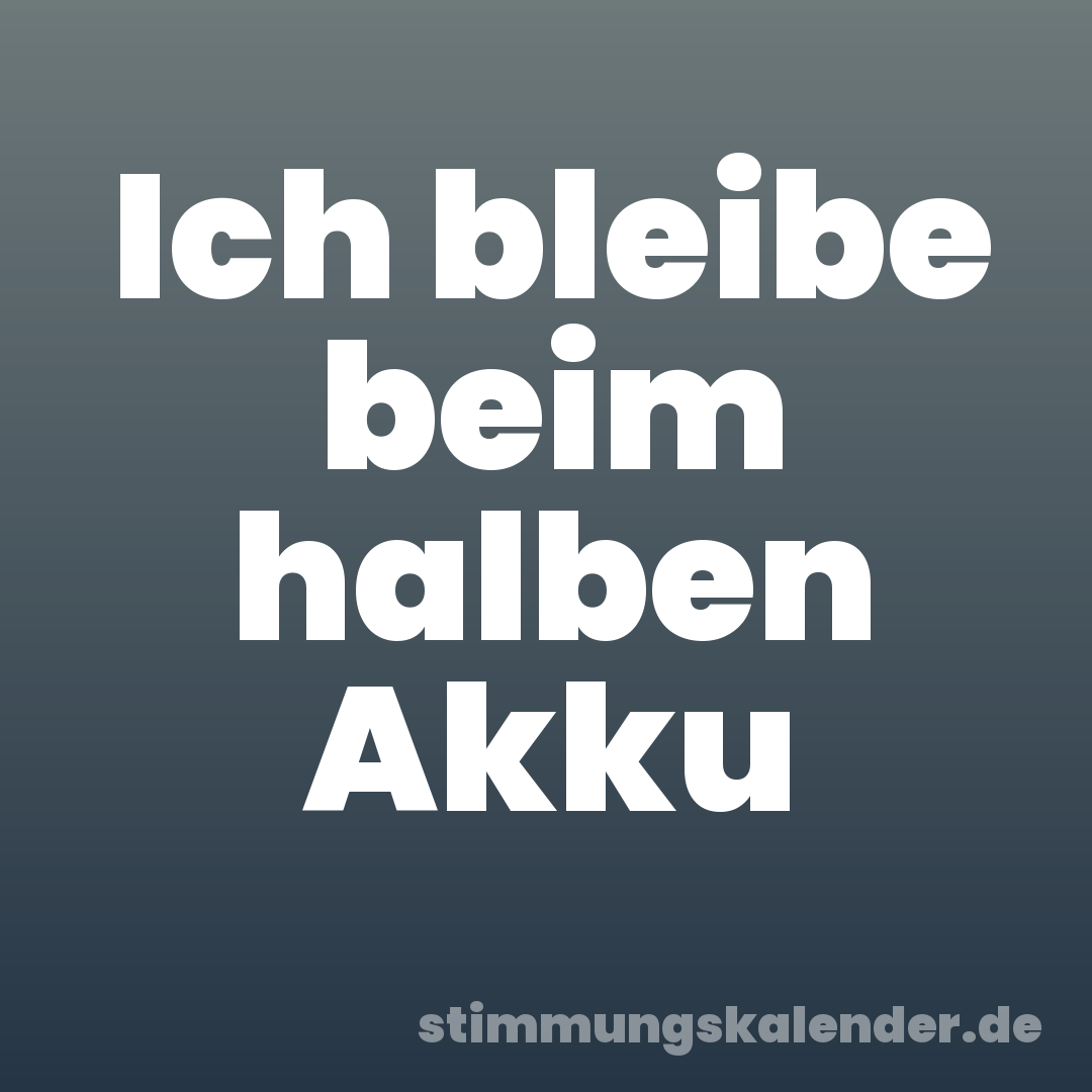 Ich bleibe beim halben Akku