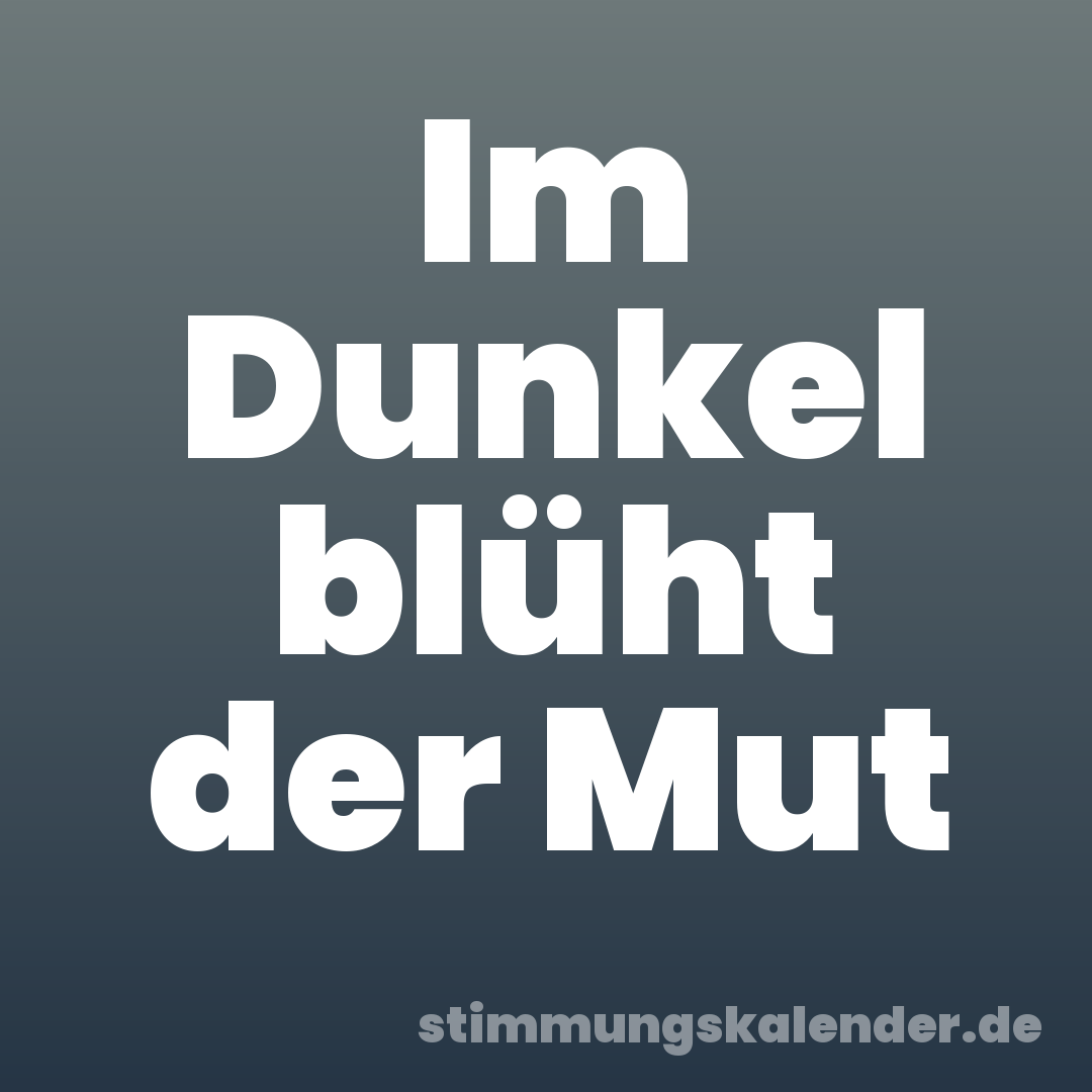 Im Dunkel blüht der Mut