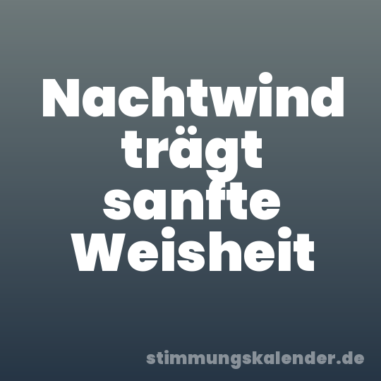 Nachtwind trägt sanfte Weisheit