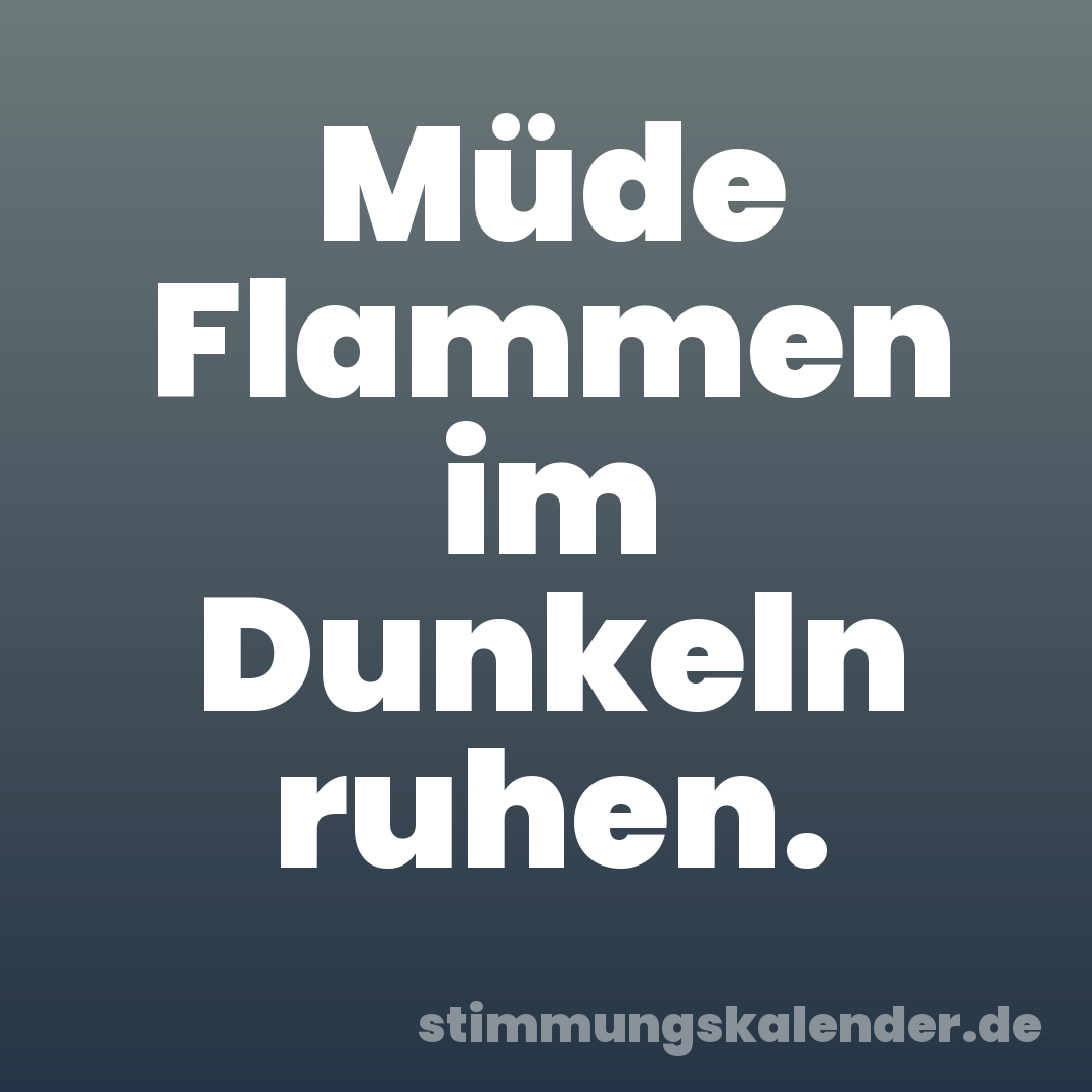 Müde Flammen im Dunkeln ruhen.