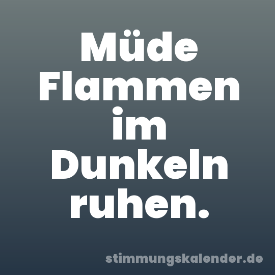 Müde Flammen im Dunkeln ruhen.