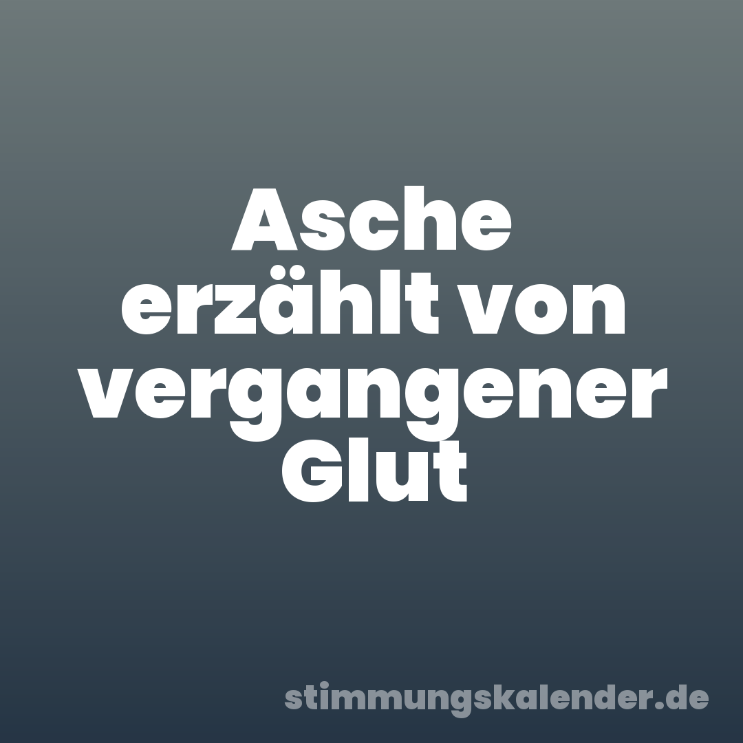 Asche erzählt von vergangener Glut