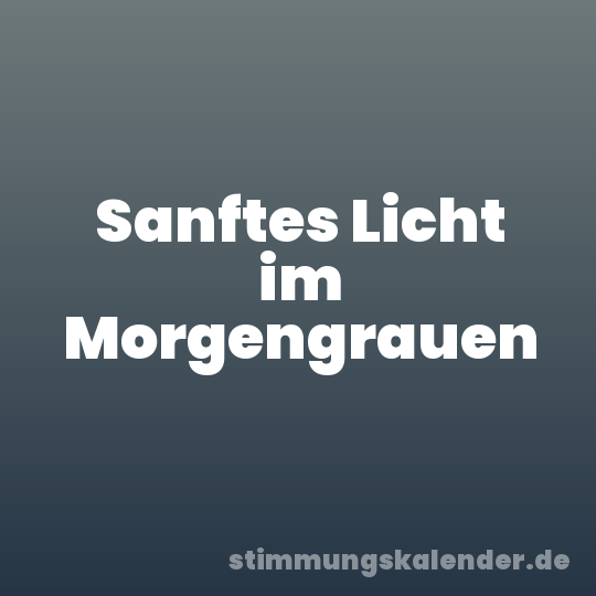 Sanftes Licht im Morgengrauen