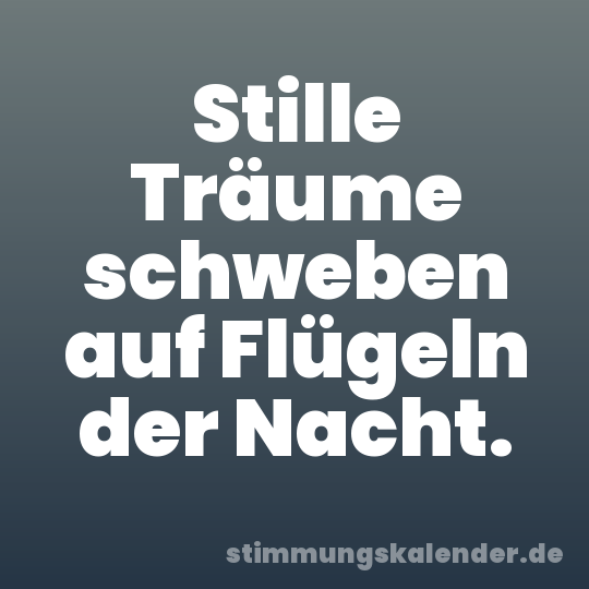 Stille Träume schweben auf Flügeln der Nacht.