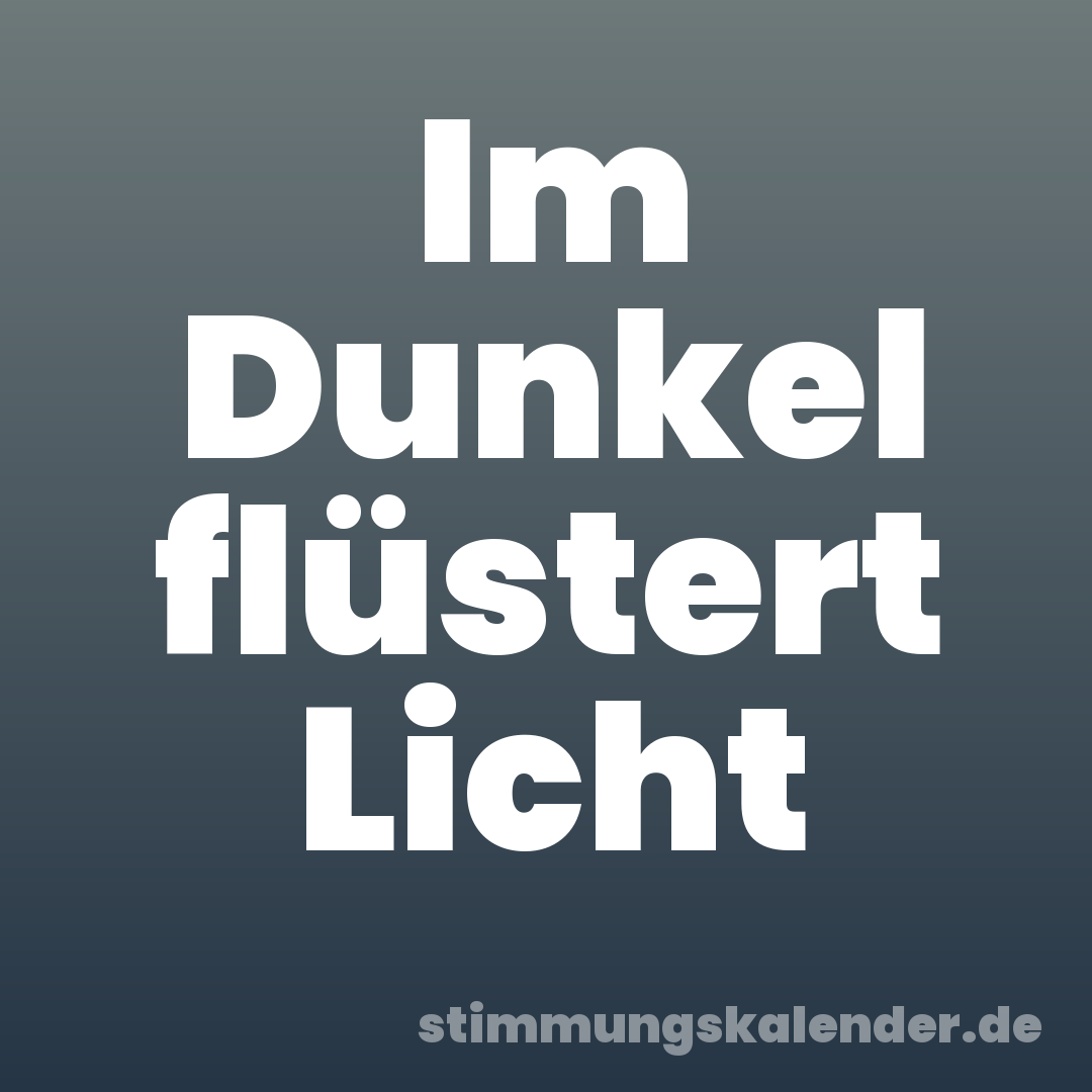 Im Dunkel flüstert Licht
