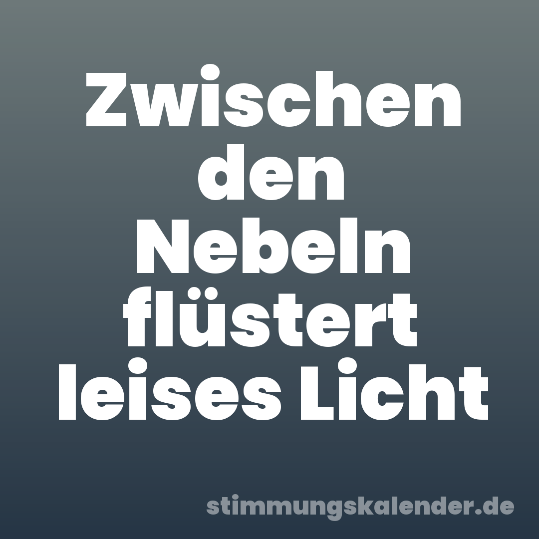 Zwischen den Nebeln flüstert leises Licht