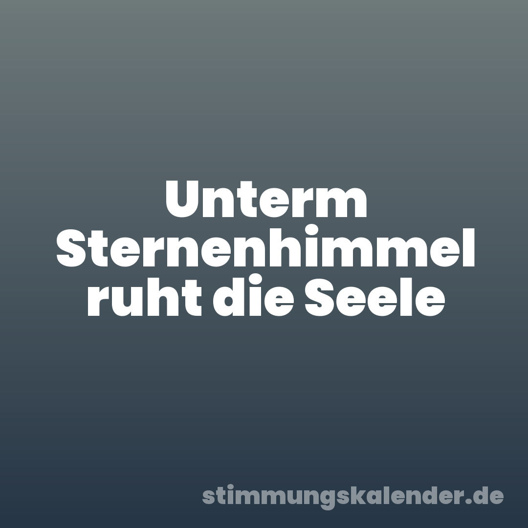 Unterm Sternenhimmel ruht die Seele