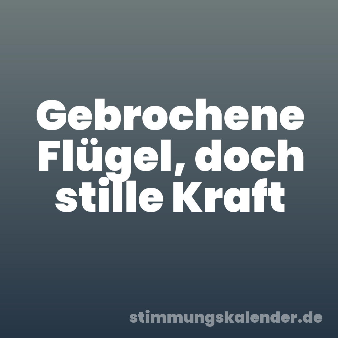Gebrochene Flügel, doch stille Kraft