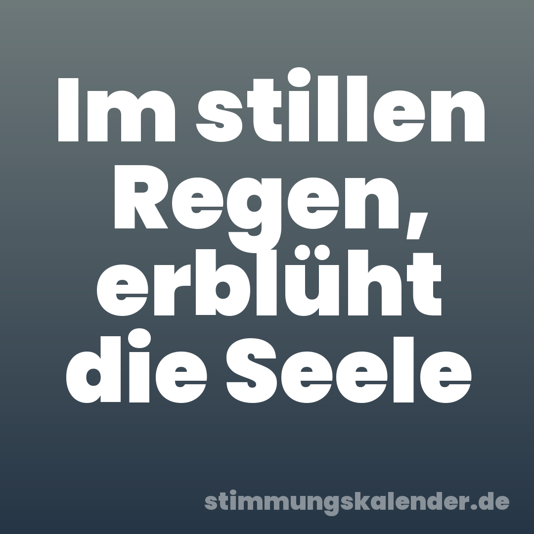 Im stillen Regen, erblüht die Seele