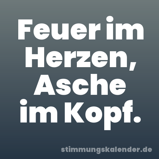 Feuer im Herzen, Asche im Kopf.