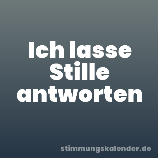 Ich lasse Stille antworten
