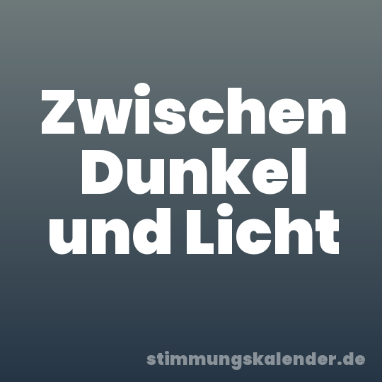 Zwischen Dunkel und Licht