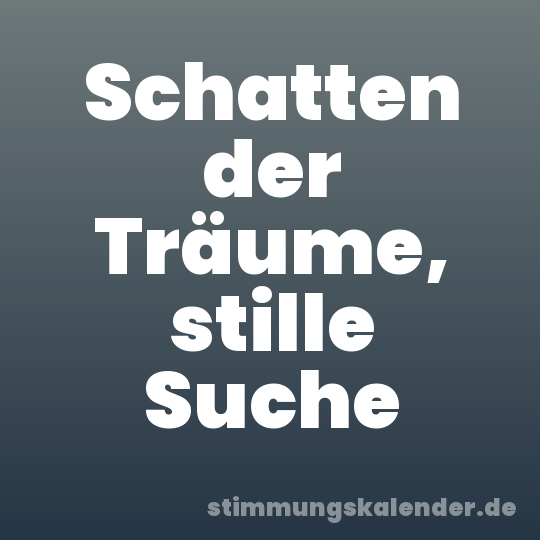Schatten der Träume, stille Suche