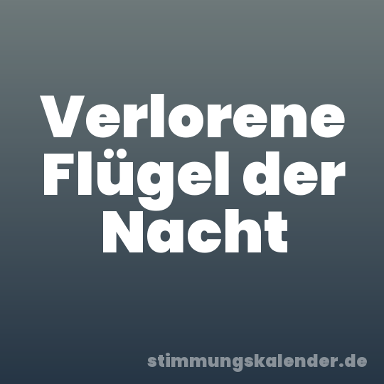 Verlorene Flügel der Nacht