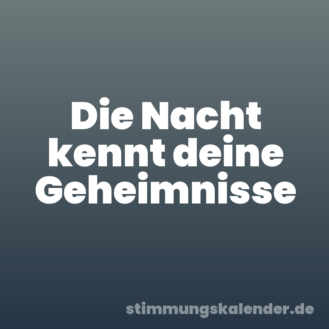 Die Nacht kennt deine Geheimnisse