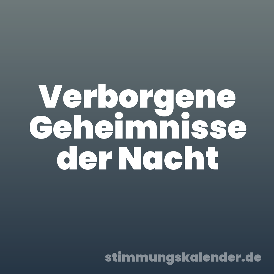 Verborgene Geheimnisse der Nacht