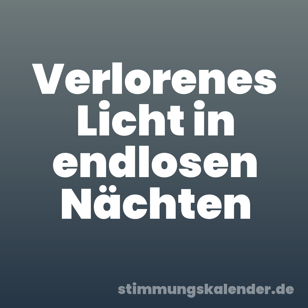 Verlorenes Licht in endlosen Nächten