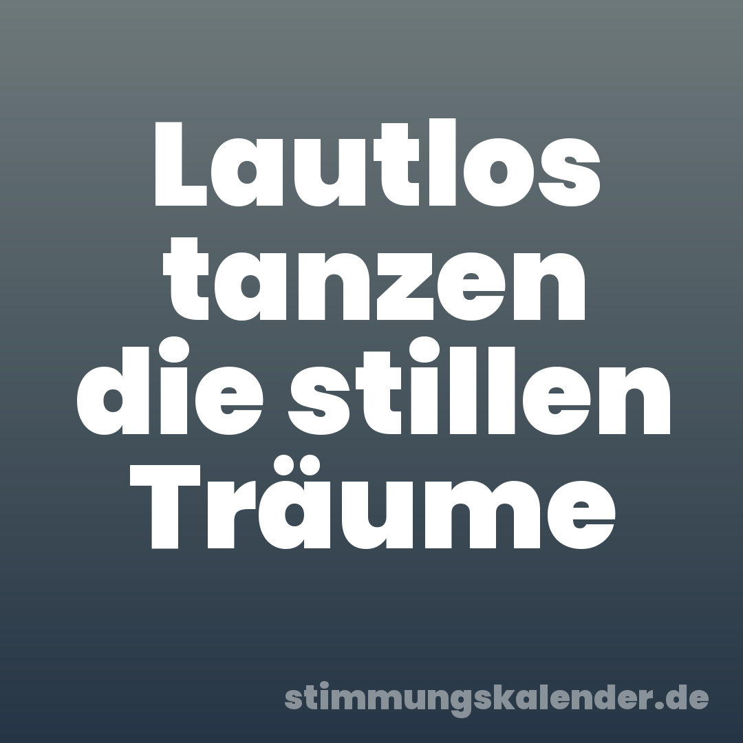 Lautlos tanzen die stillen Träume
