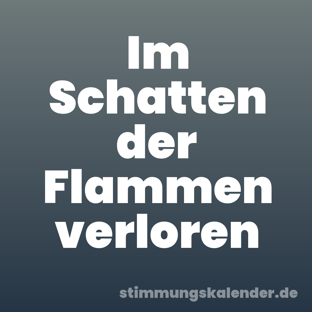Im Schatten der Flammen verloren