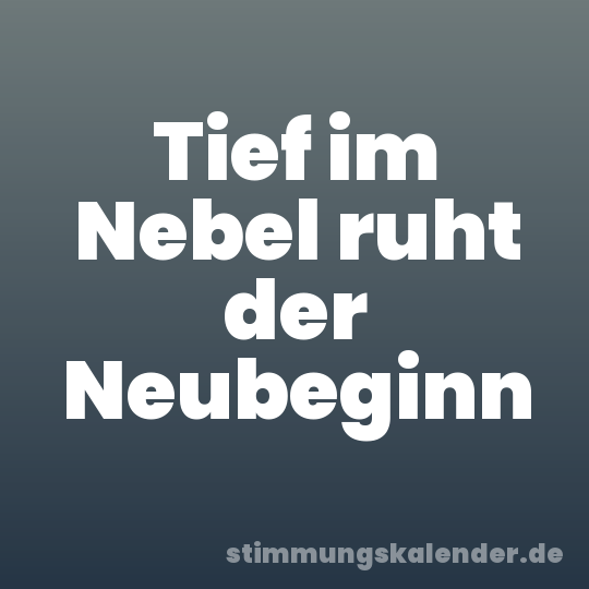 Tief im Nebel ruht der Neubeginn