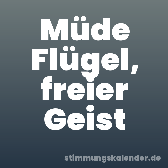Müde Flügel, freier Geist