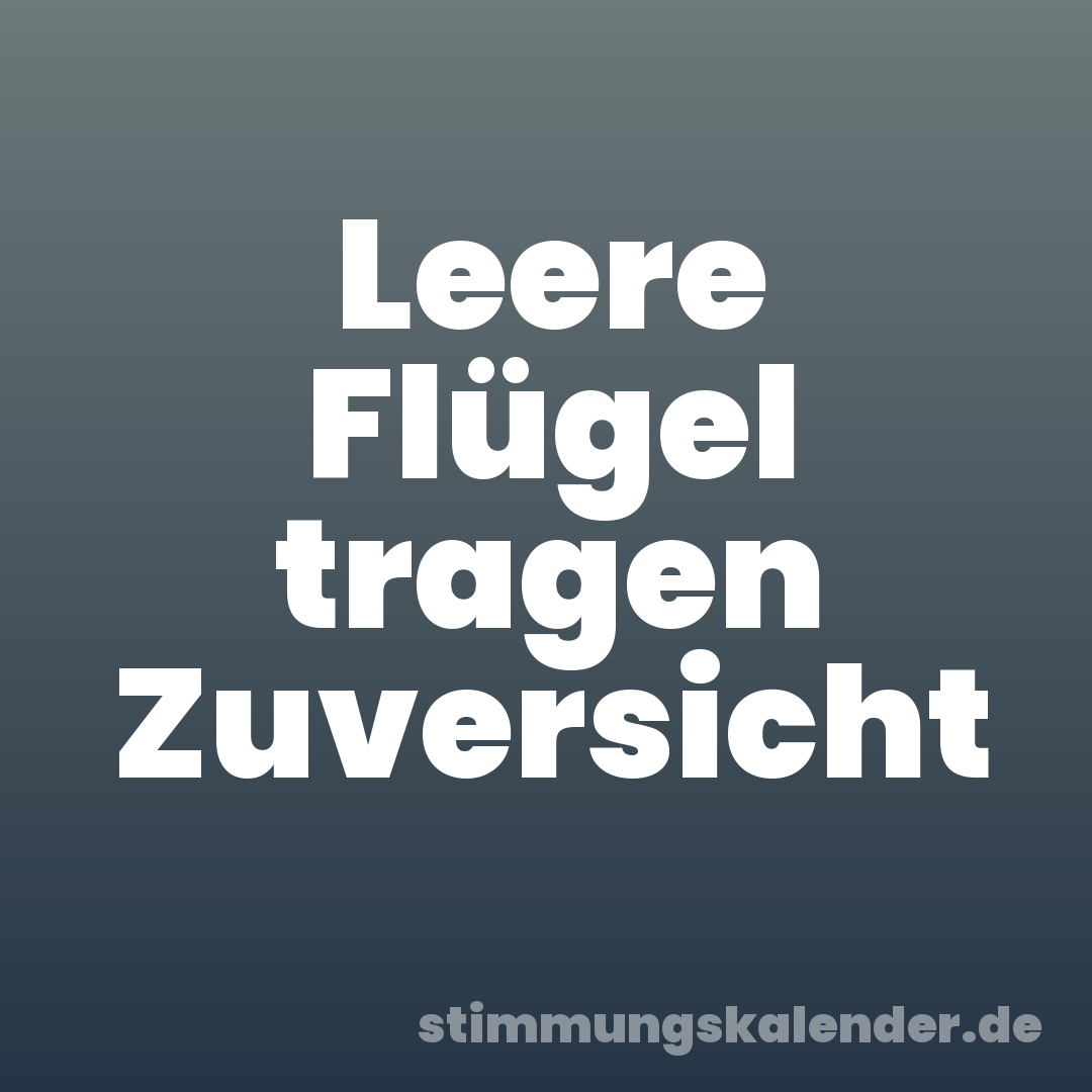 Leere Flügel tragen Zuversicht