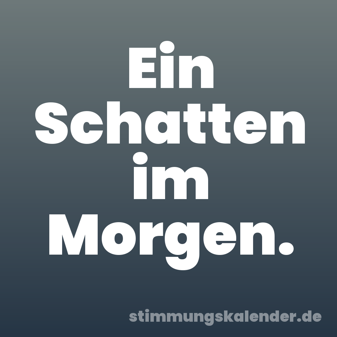 Ein Schatten im Morgen.