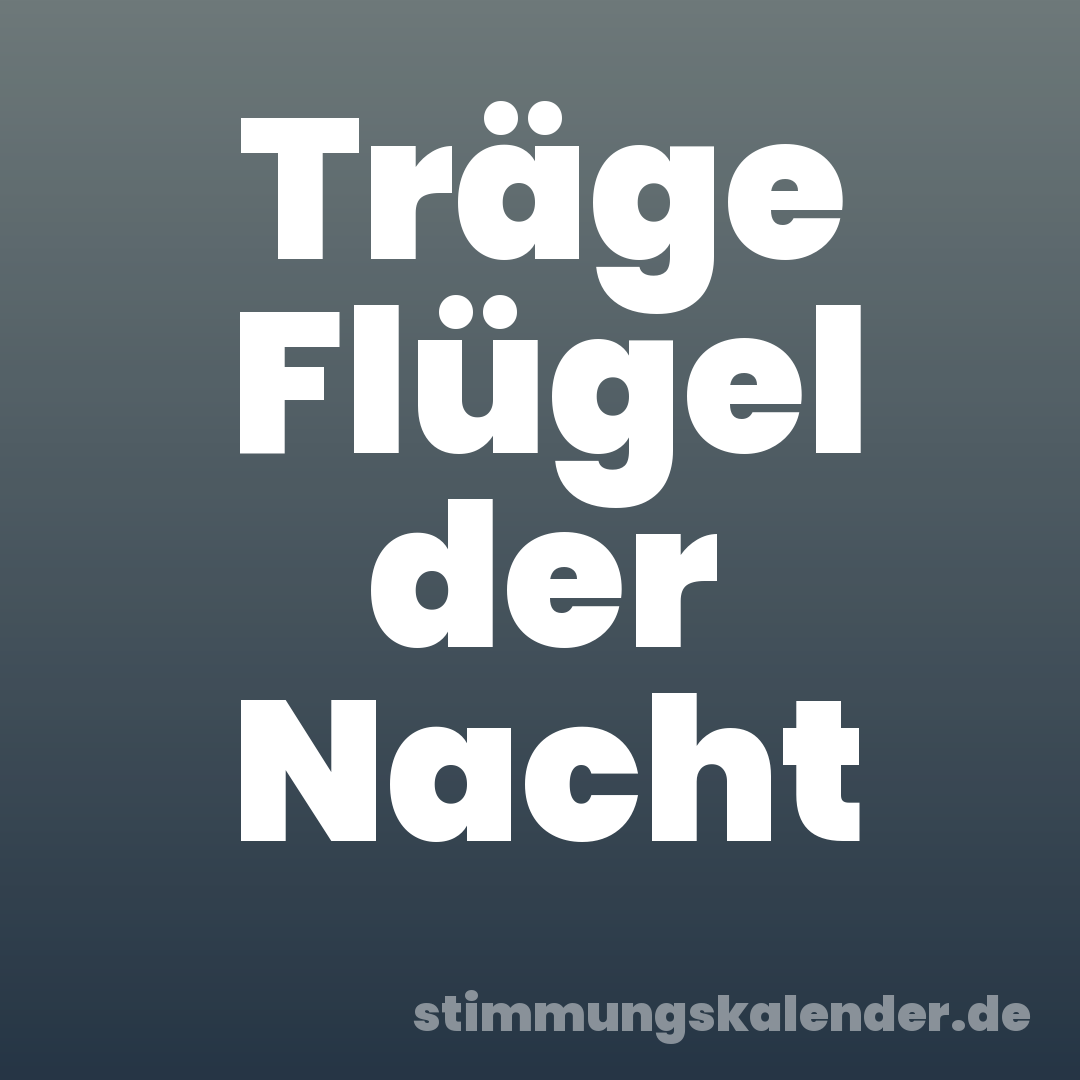 Träge Flügel der Nacht