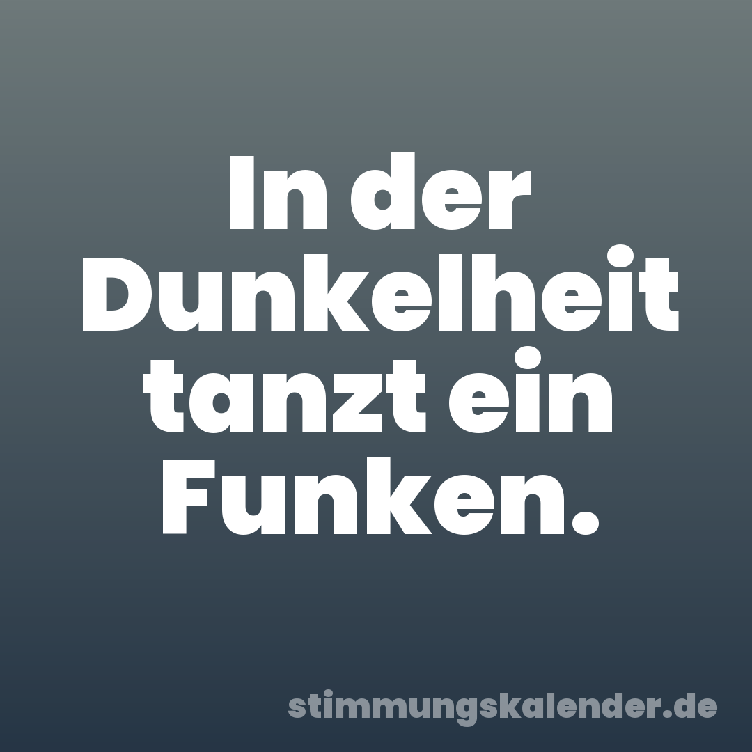 In der Dunkelheit tanzt ein Funken.