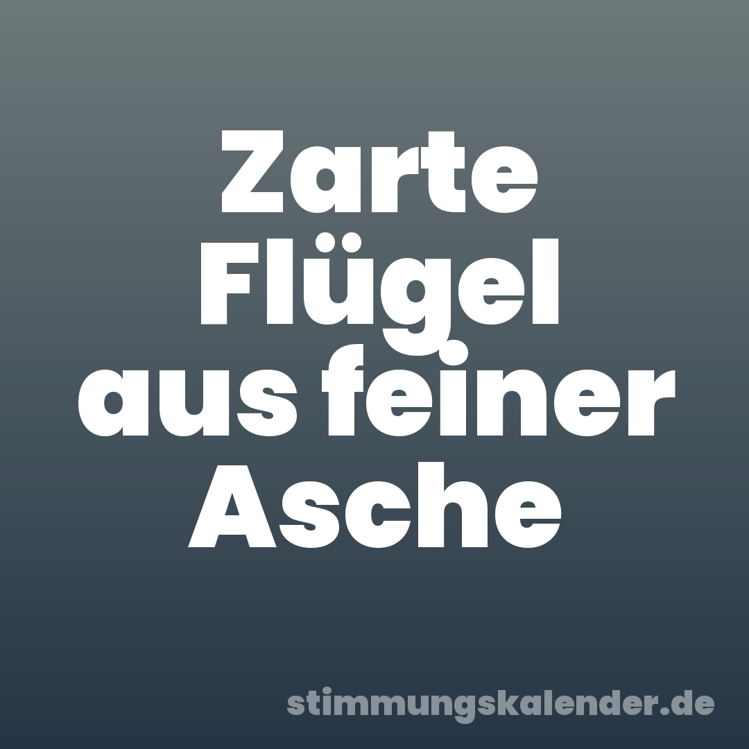 Zarte Flügel aus feiner Asche