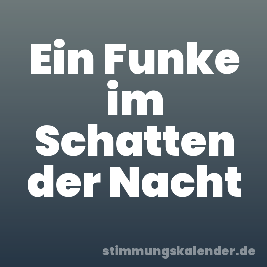 Ein Funke im Schatten der Nacht