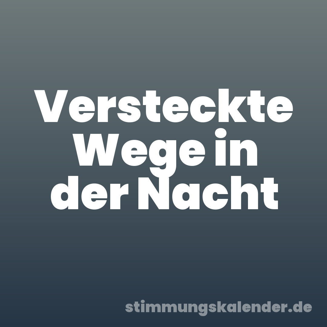 Versteckte Wege in der Nacht