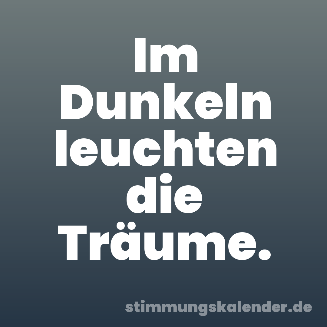 Im Dunkeln leuchten die Träume.