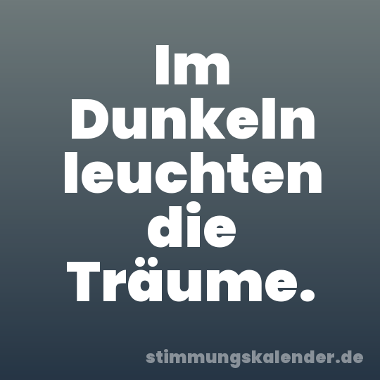 Im Dunkeln leuchten die Träume.