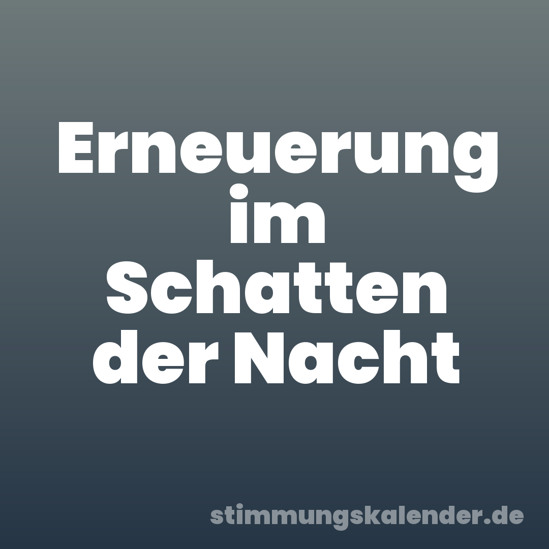 Erneuerung im Schatten der Nacht