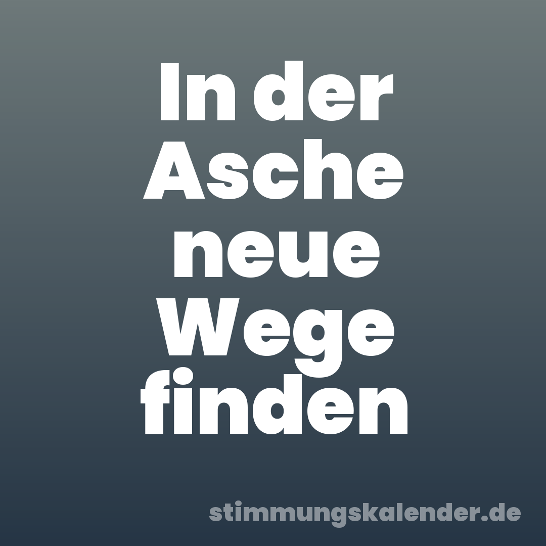 In der Asche neue Wege finden