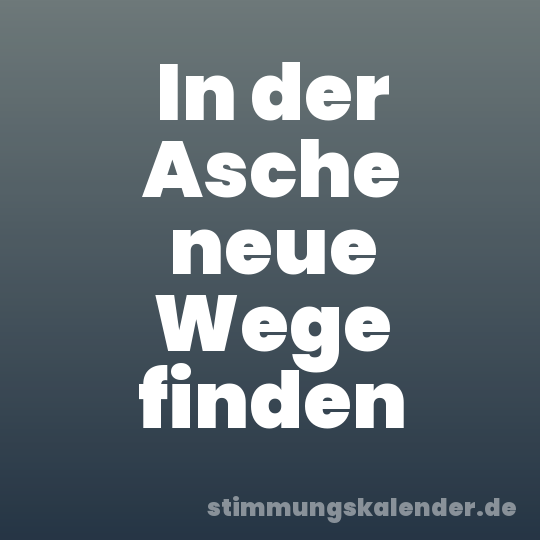 In der Asche neue Wege finden