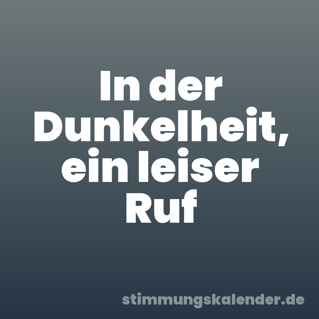 In der Dunkelheit, ein leiser Ruf
