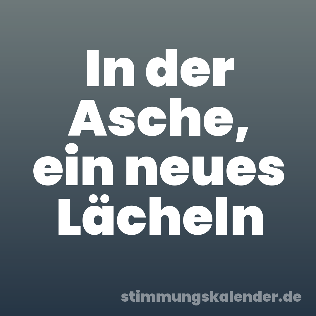 In der Asche, ein neues Lächeln