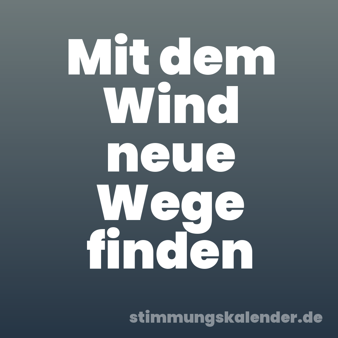 Mit dem Wind neue Wege finden