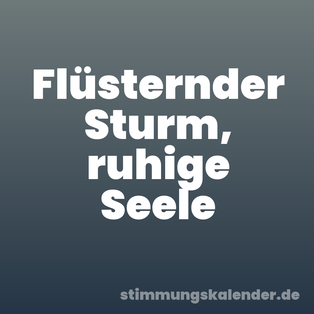 Flüsternder Sturm, ruhige Seele