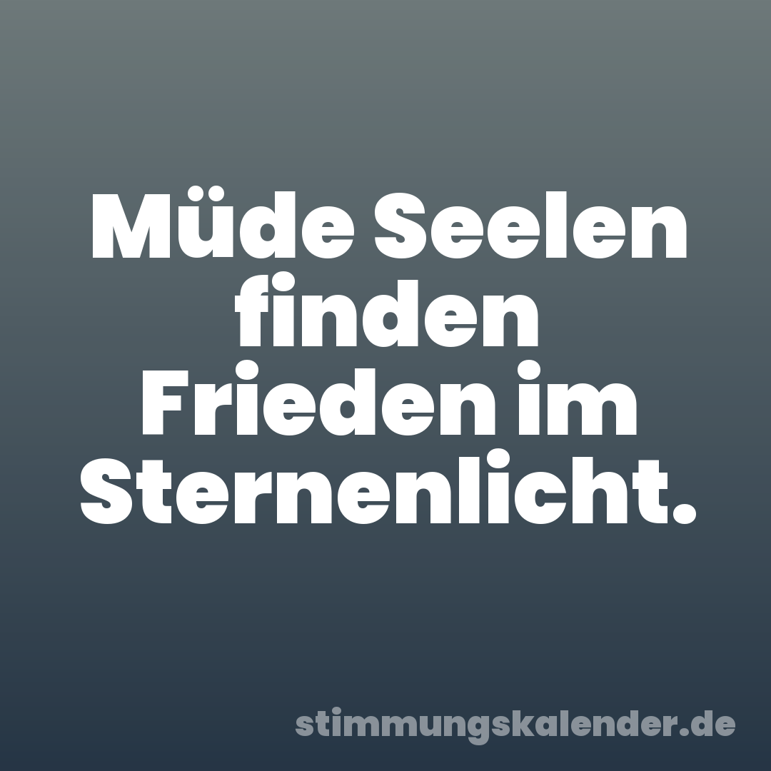 Müde Seelen finden Frieden im Sternenlicht.
