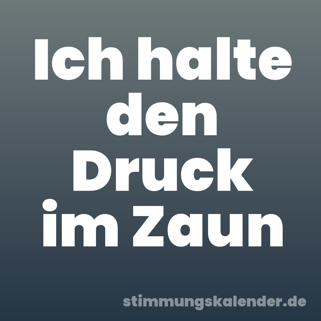 Ich halte den Druck im Zaun