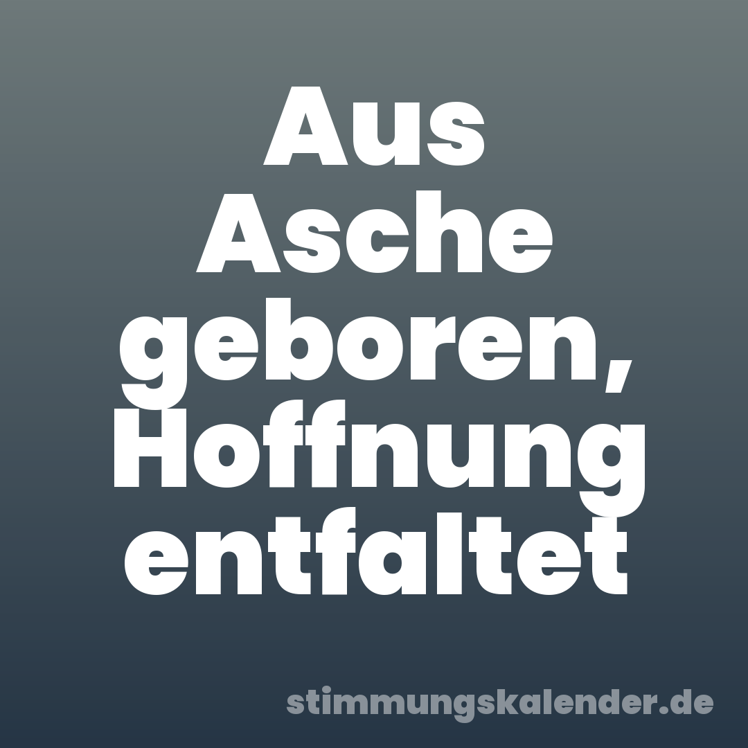 Aus Asche geboren, Hoffnung entfaltet