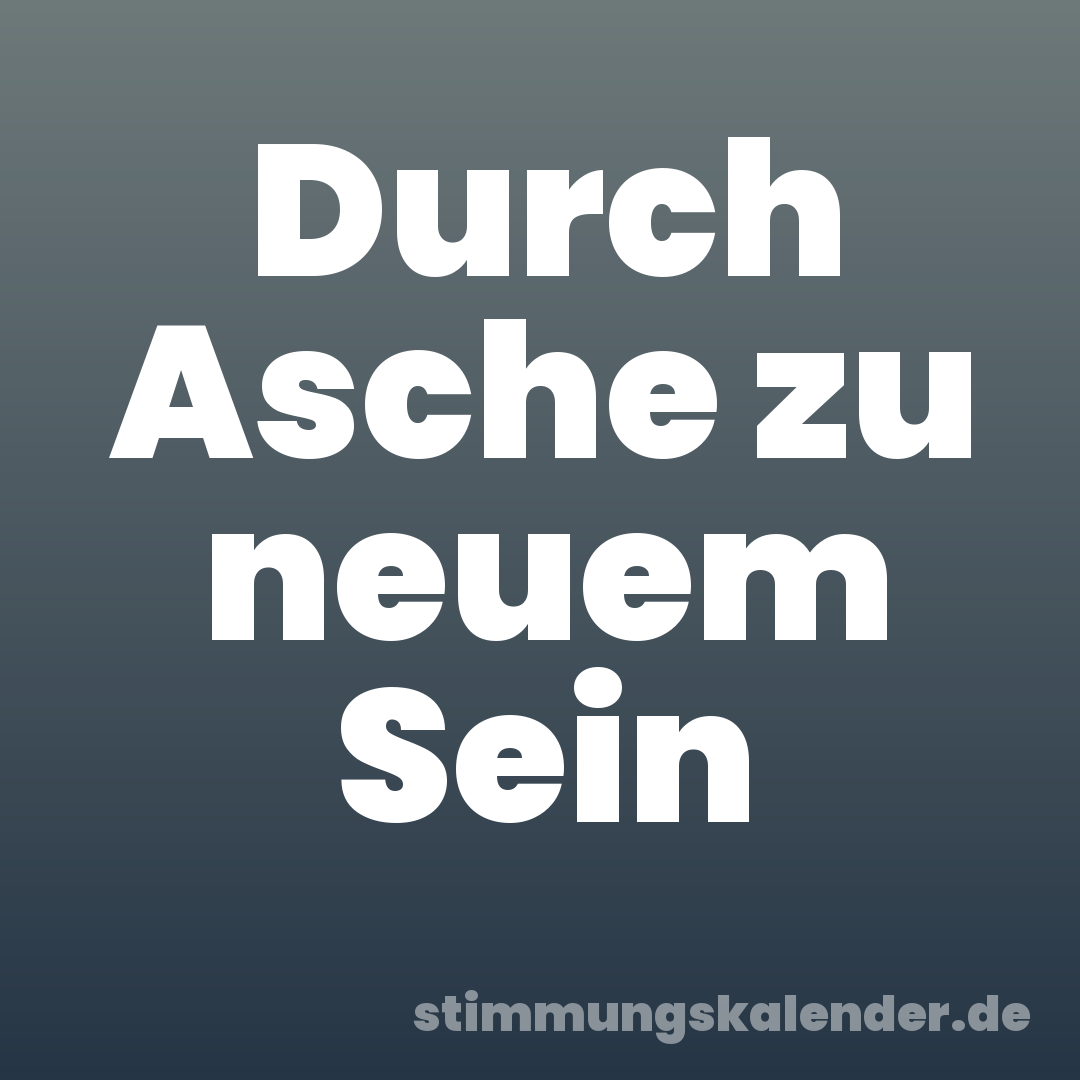 Durch Asche zu neuem Sein