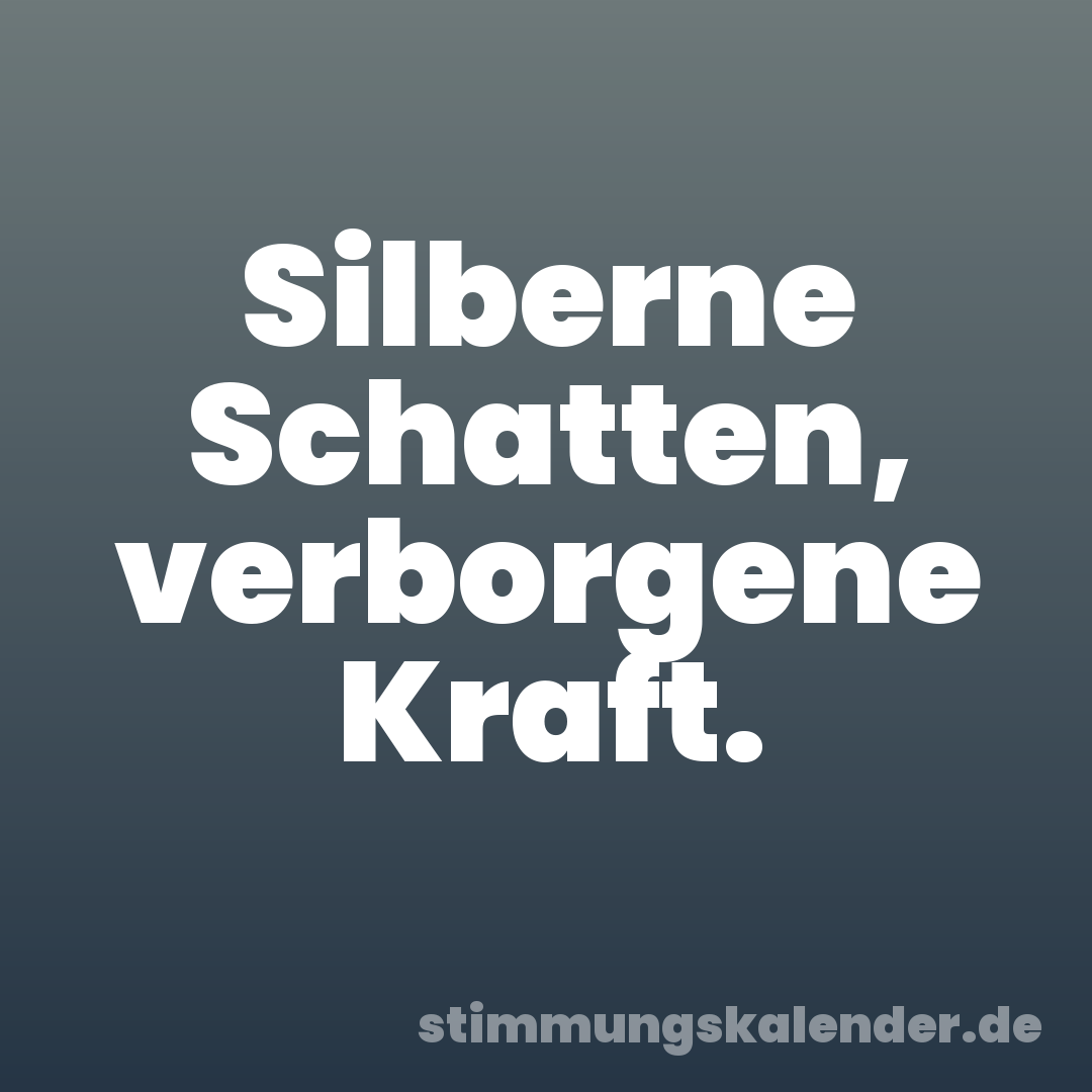 Silberne Schatten, verborgene Kraft.
